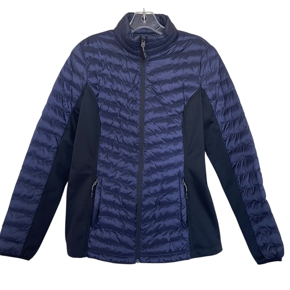 32 Degrees Heat Womens Navy Blue Lightweight Hybrid‎ Puffer Jacket Size Medium